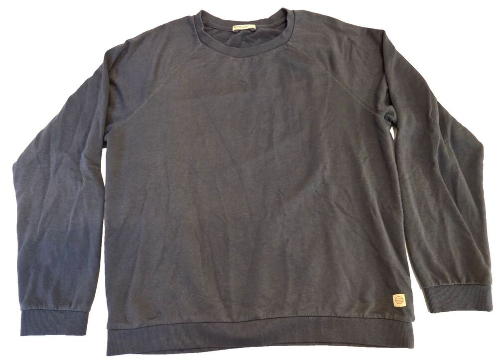 Marine Layer Crewneck Sweatshirt Large Blue Raglan Long Sleeve Cotton Modal